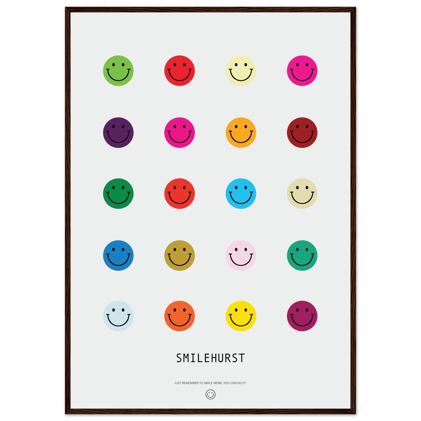 Colours 'Smilehirst' - Premium Matte Paper Wooden Framed Poster
