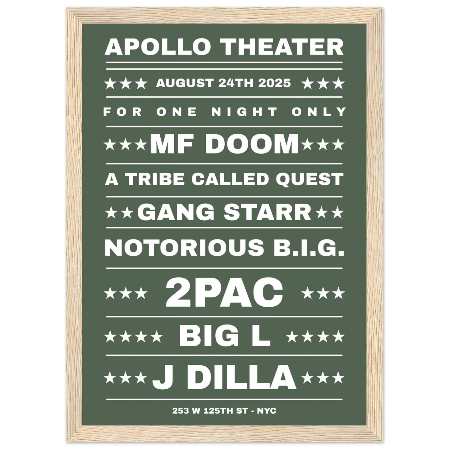 Sign 'Dream Hip Hop Gig' - Premium Matte Paper Wooden Framed Poster