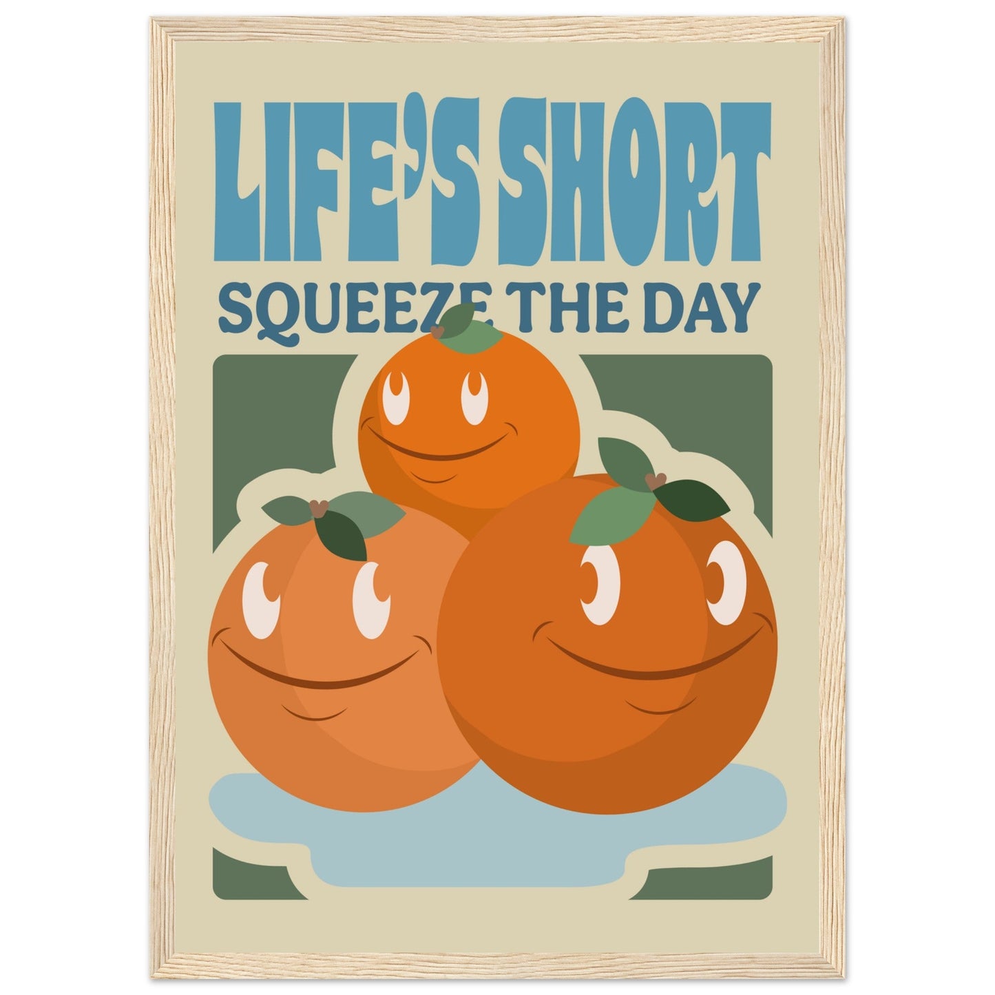 Fruity 'Squeeze The Day' - Premium Matte Paper Wooden Framed Poster
