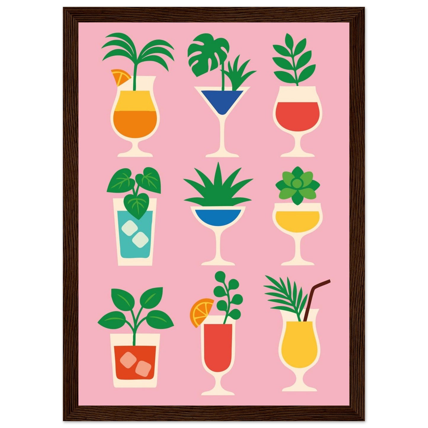 Cocktail Jungle   - Premium Matte Paper Wooden Framed Poster
