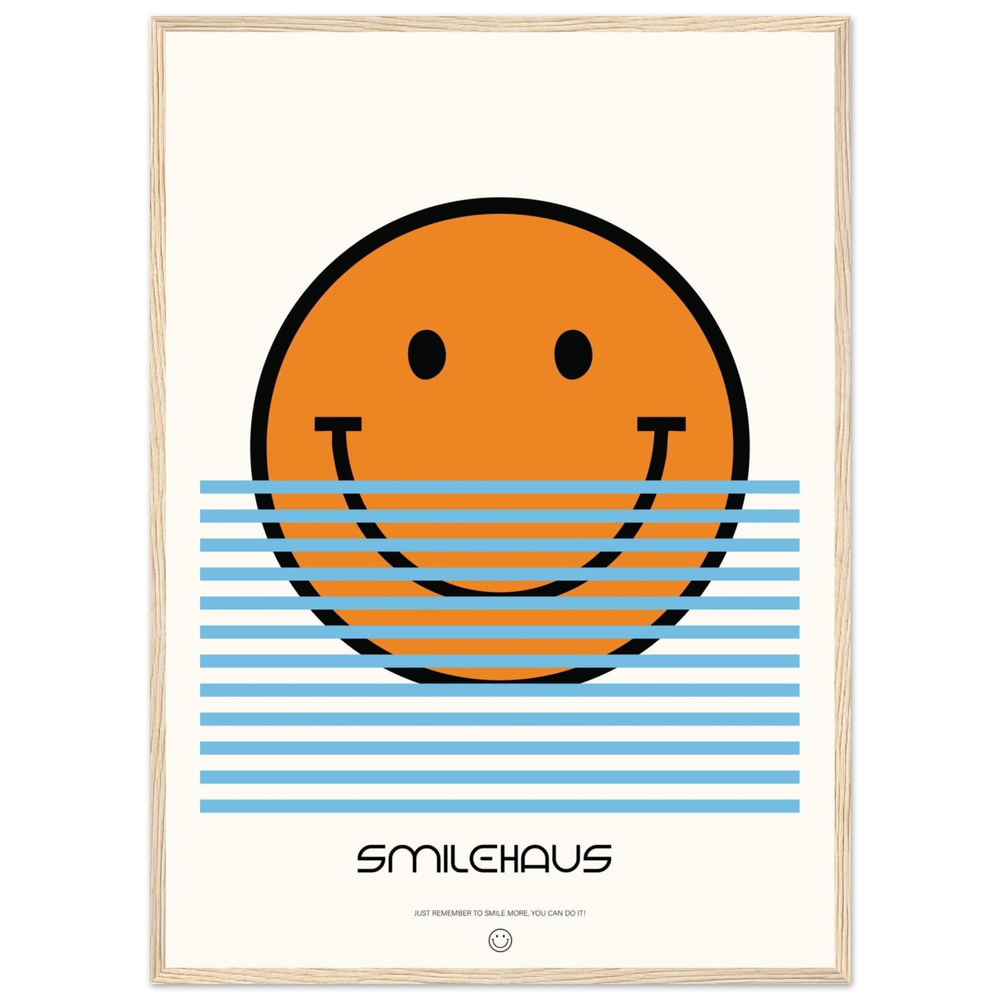 Orange & Blue 'Smilehaus' - Premium Matte Paper Wooden Framed Poster