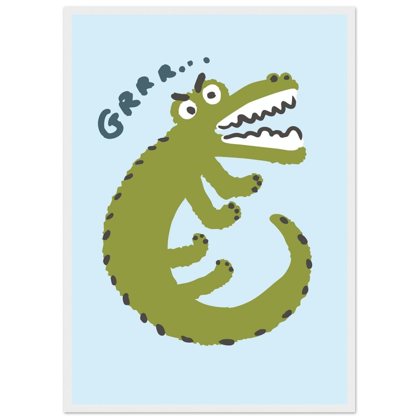 Animals 'Grrr...(Bad Day Croc)' - Premium Matte Paper Wooden Framed Poster