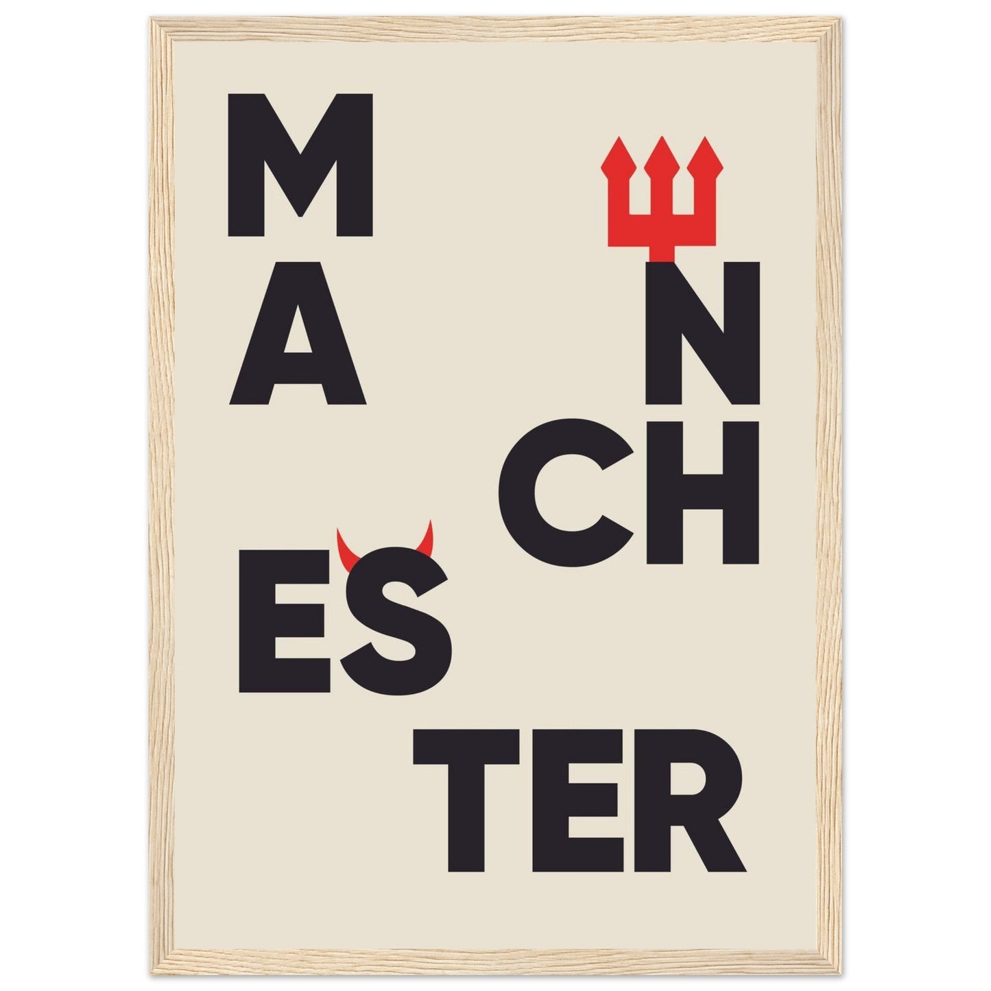 Cities/ Places 'Manchester' - Premium Matte Paper Wooden Framed Poster