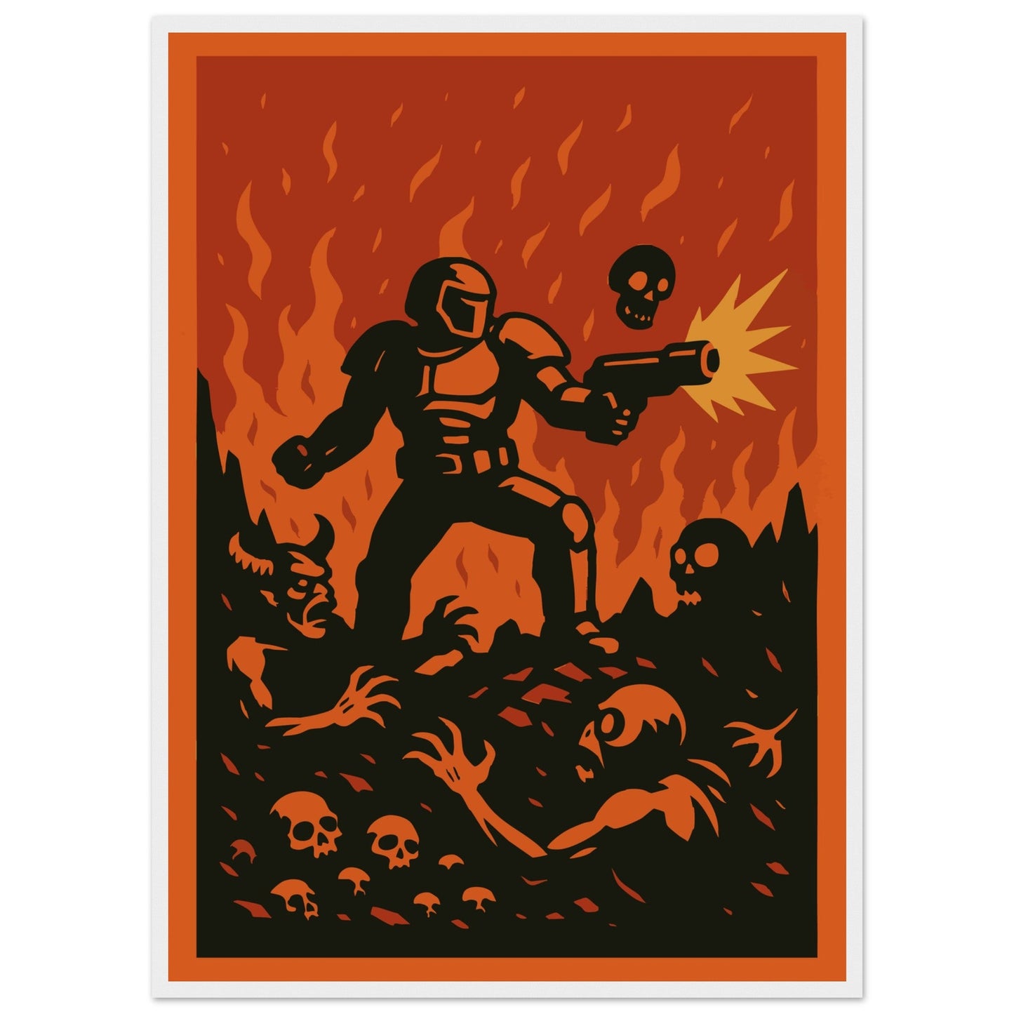 Gaming 'Slayer' - Premium Matte Paper Wooden Framed Poster