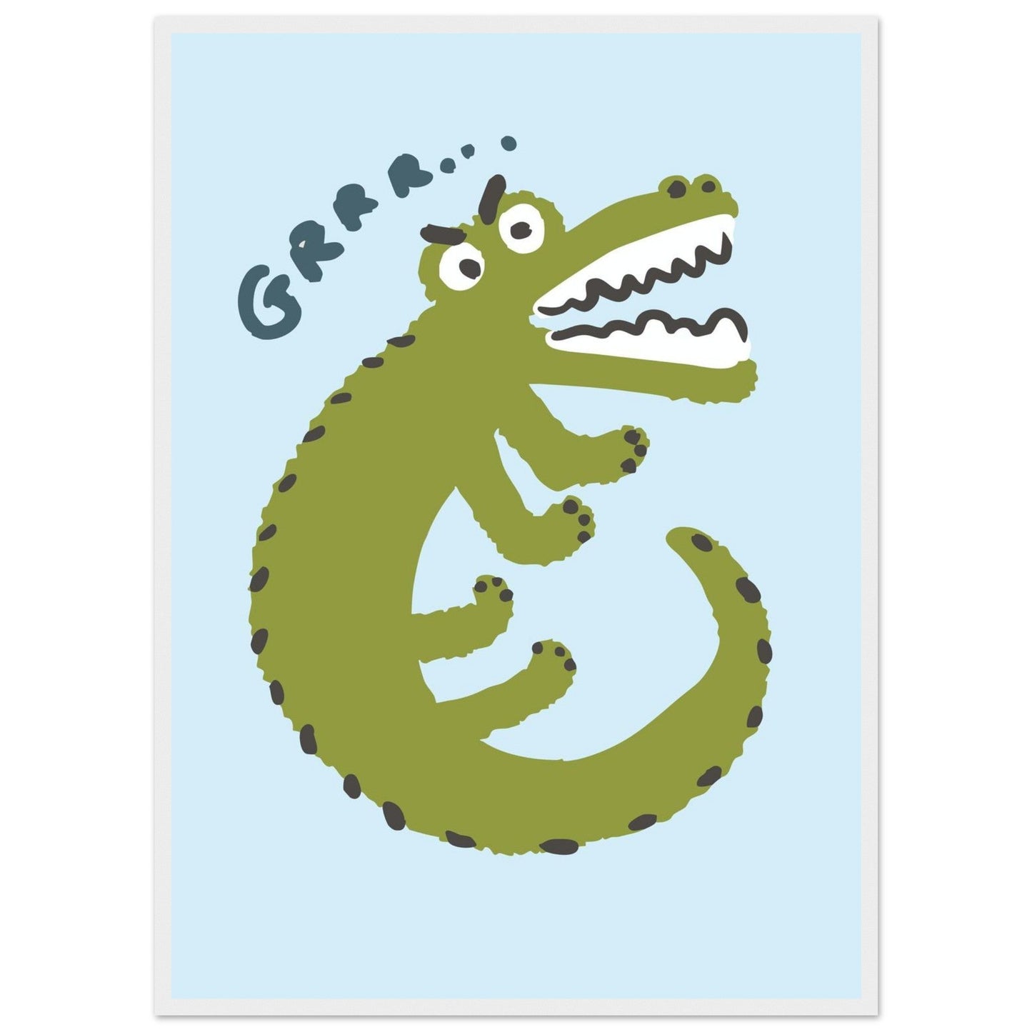 Animals 'Grrr...(Bad Day Croc)' - Premium Matte Paper Wooden Framed Poster