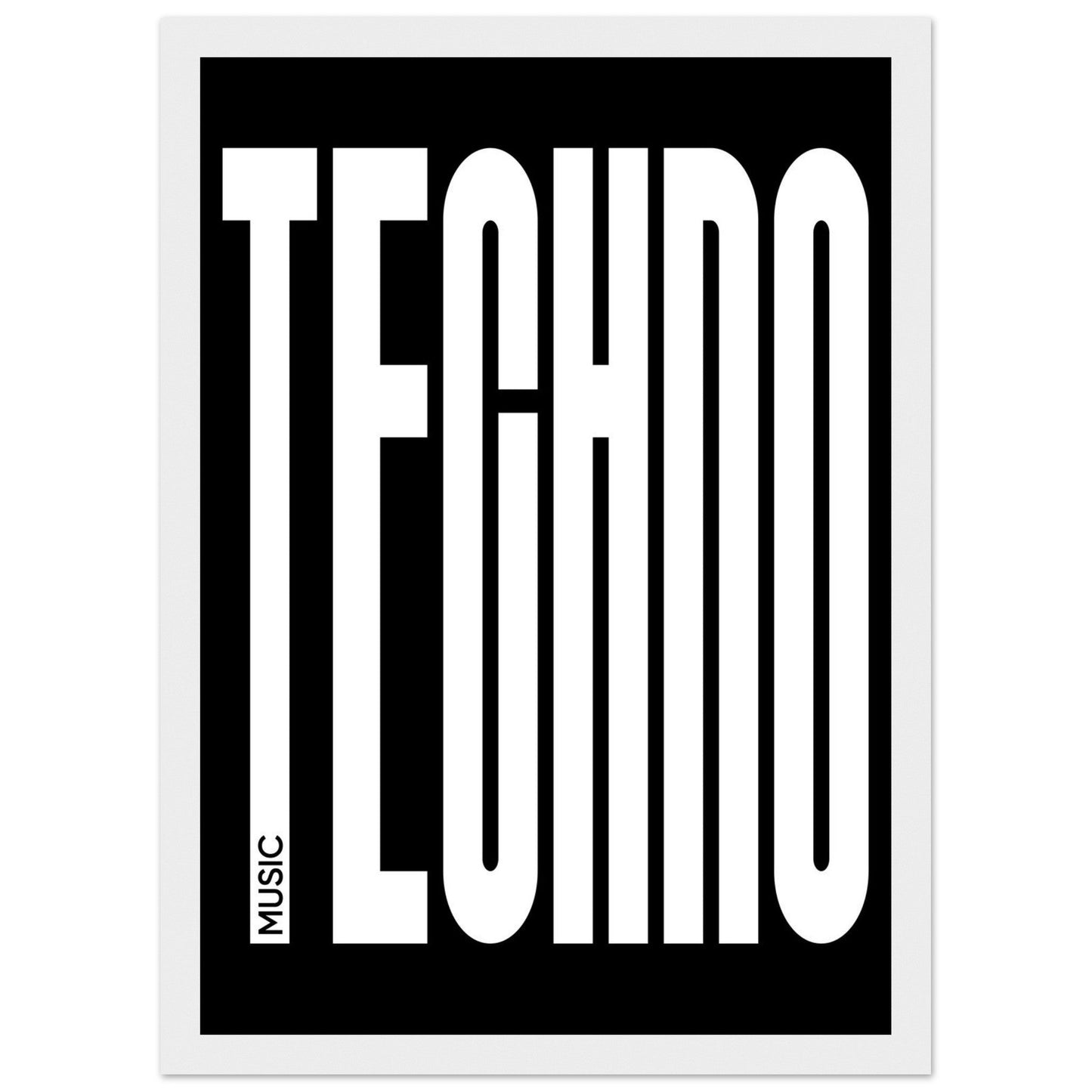 Music TECHNO - Premium Matte Paper Wooden Framed Poster