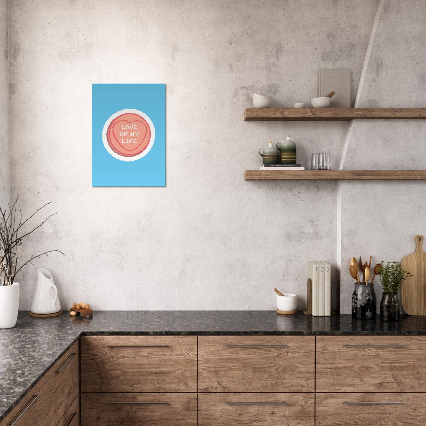 Sign 'Love Of My Life' Love Heart - Premium Matte Paper Poster