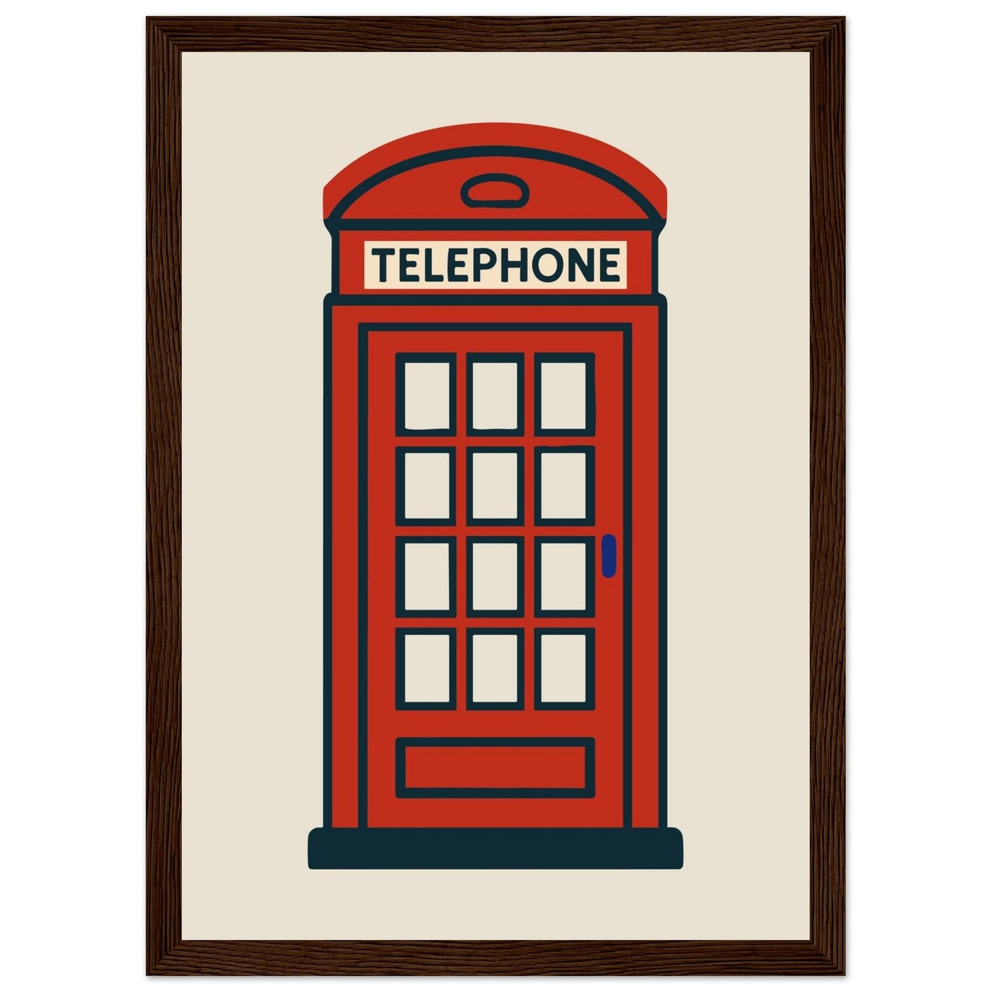 Cities/ Places 'Phone Box' - Premium Matte Paper Wooden Framed Poster
