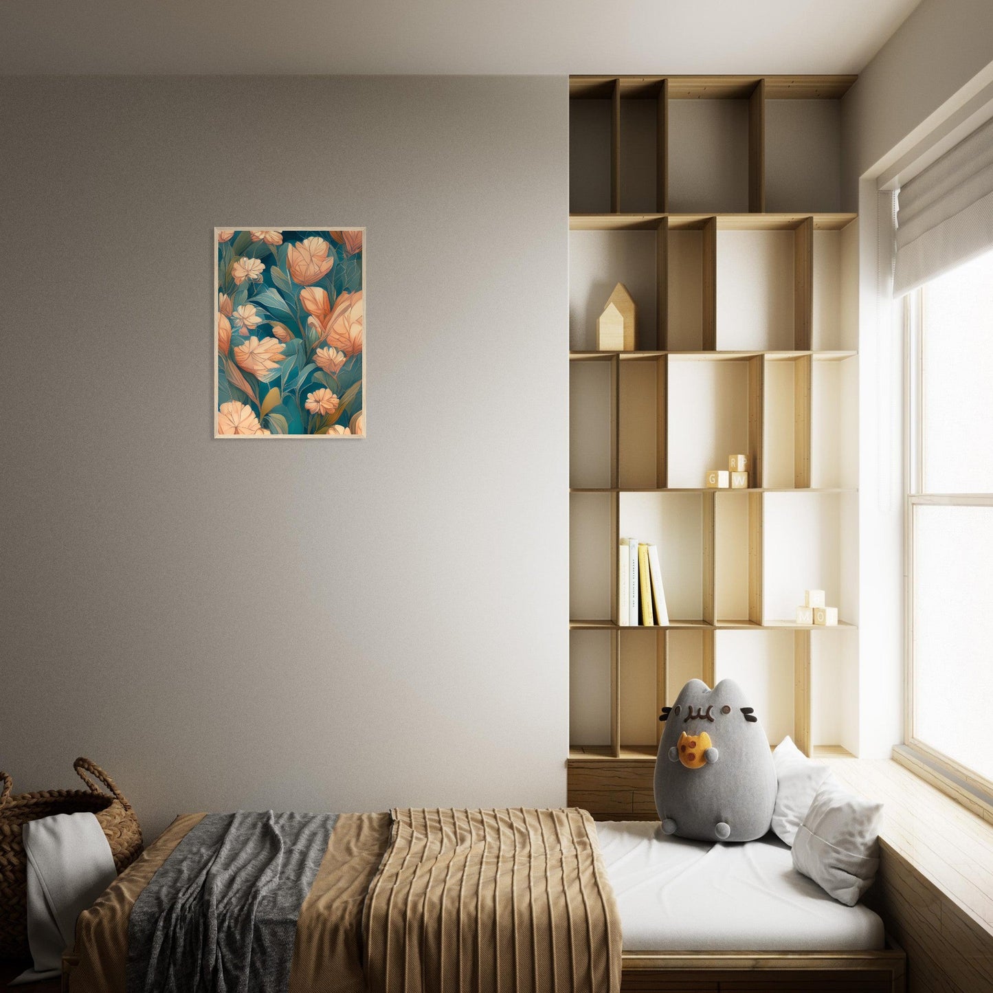 Flowers 'Abstract Garden' - Premium Matte Paper Wooden Framed Poster