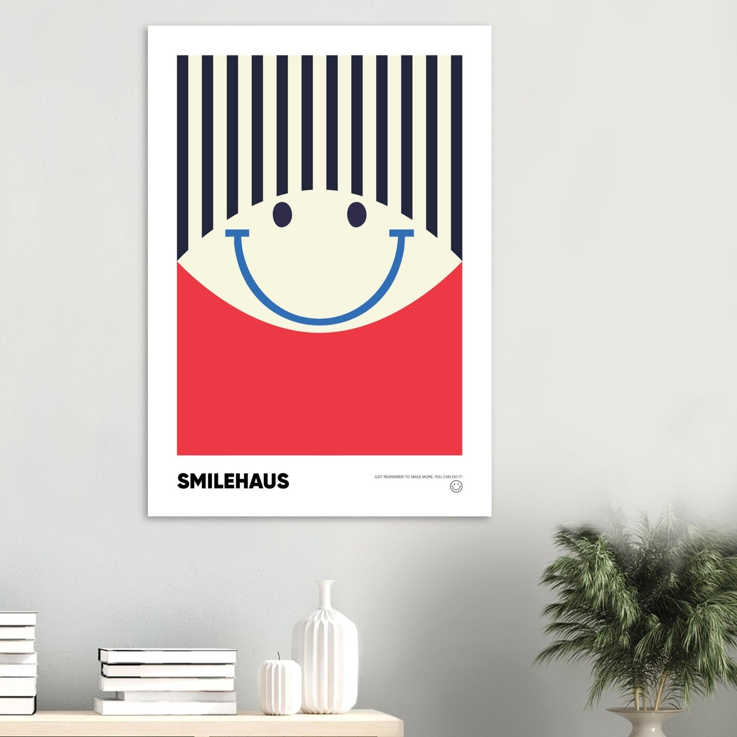 Red & Blue 'Smilehaus' - Premium Matte Paper Poster