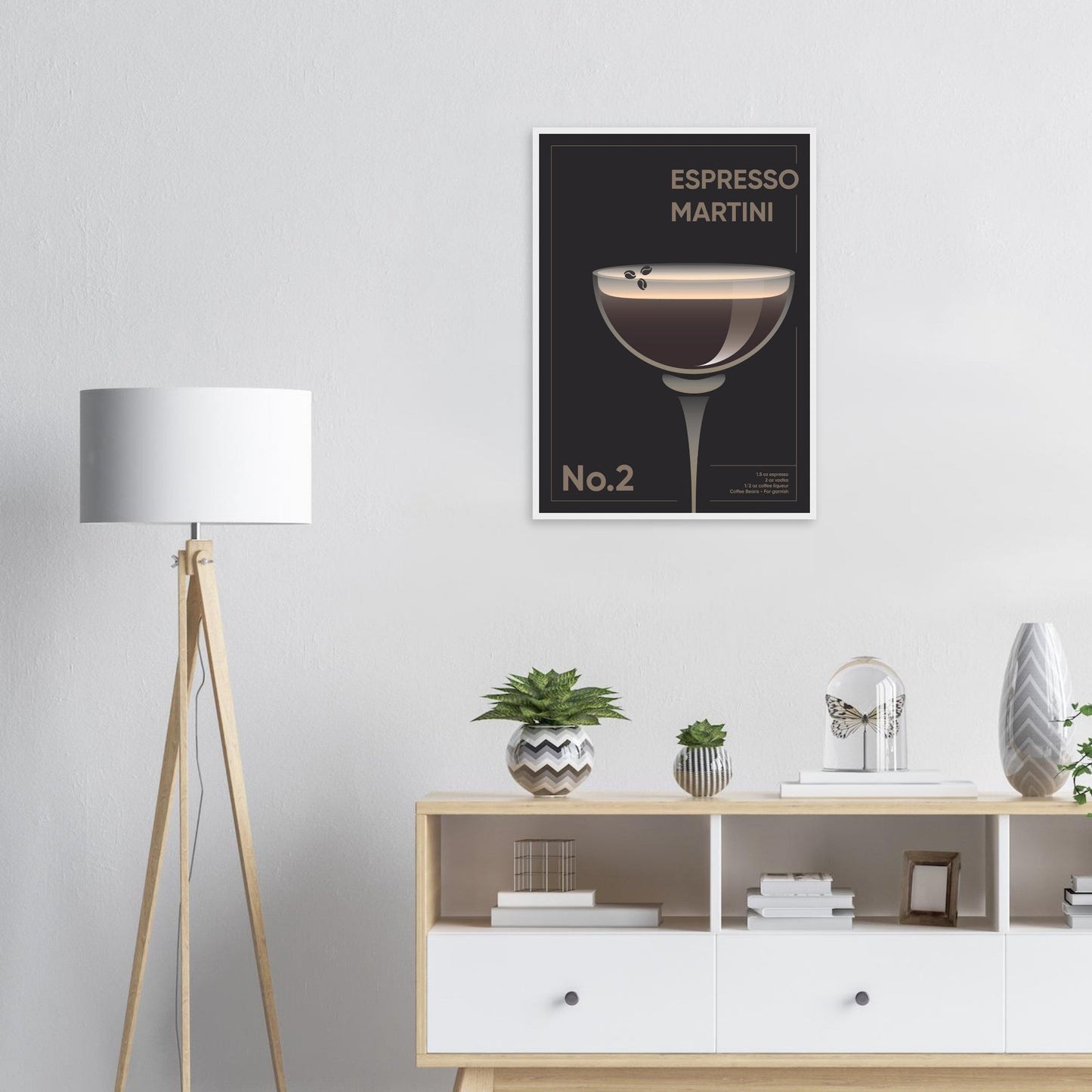 Cocktail 'Espresso Martini' - Premium Matte Paper Wooden Framed Poster