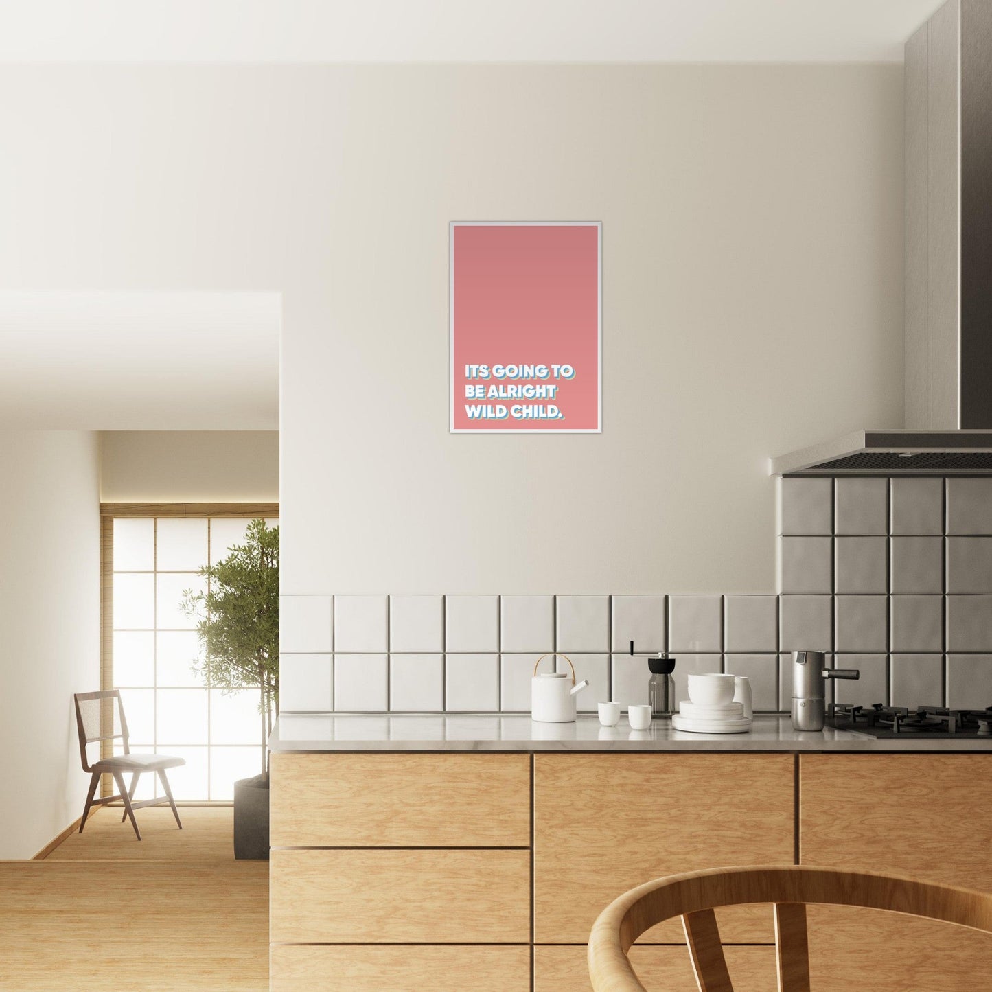 Sign 'Wild Child' - Premium Matte Paper Wooden Framed Poster