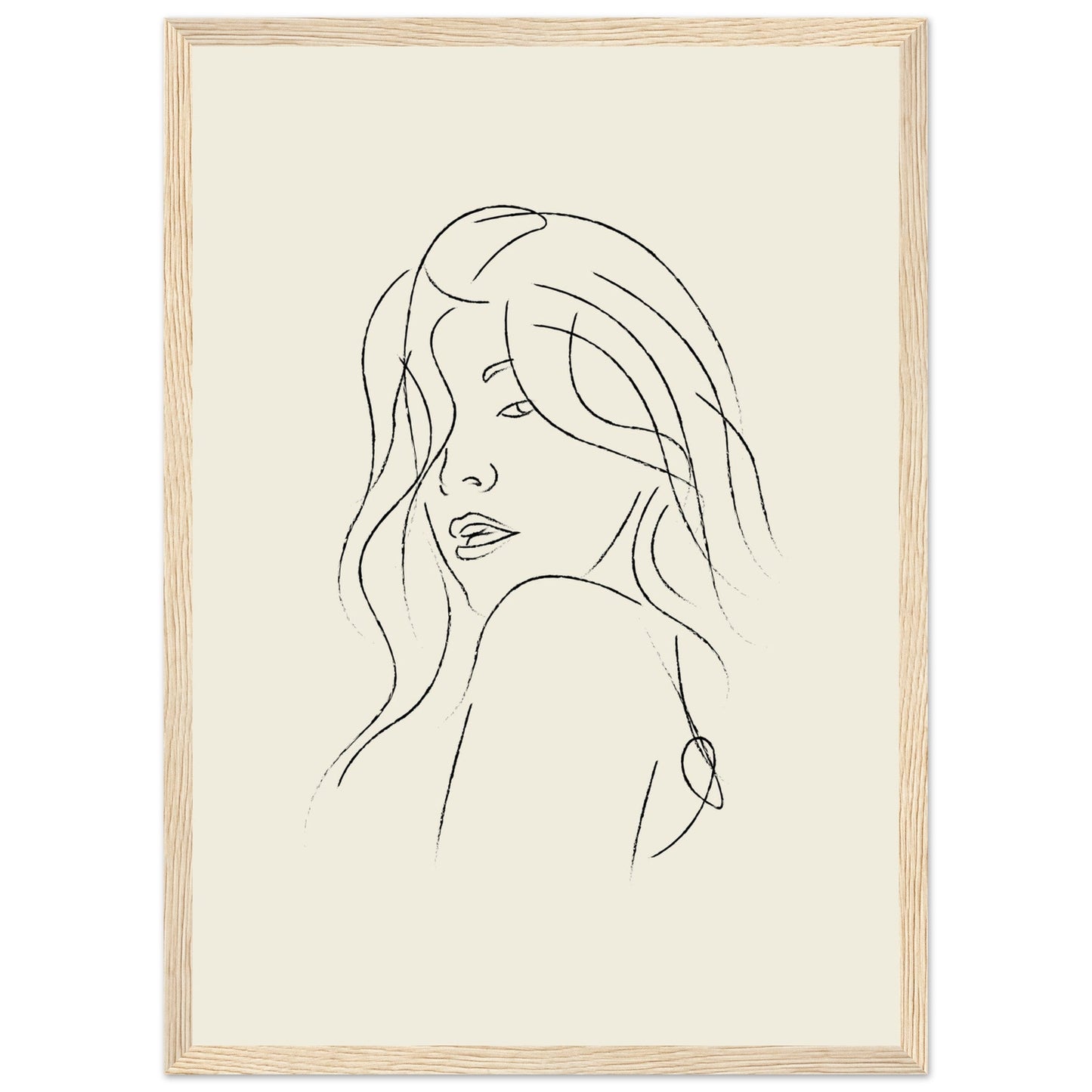 Line Art 'The Pose' - Premium Matte Paper Wooden Framed Poster