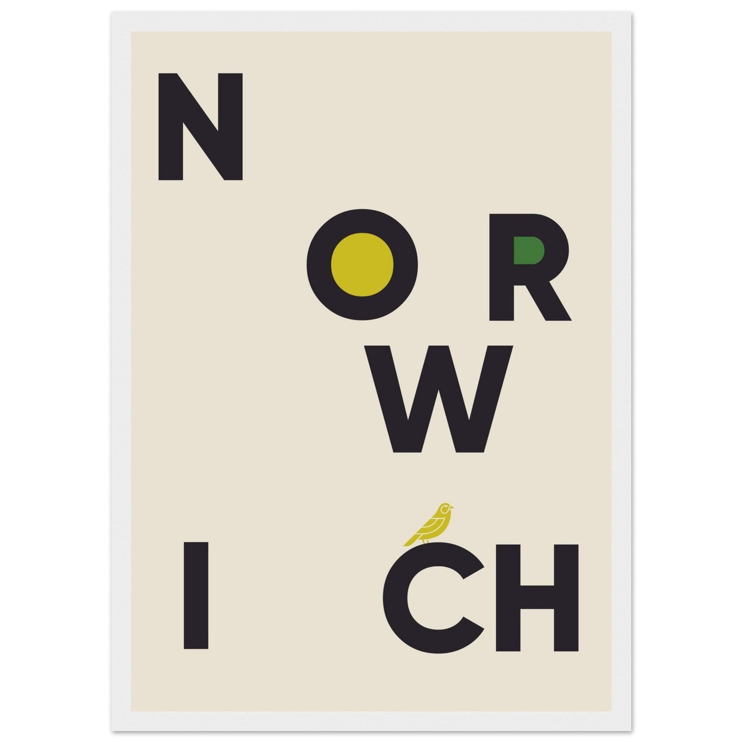 Cities/ Places 'Norwich' - Premium Matte Paper Wooden Framed Poster