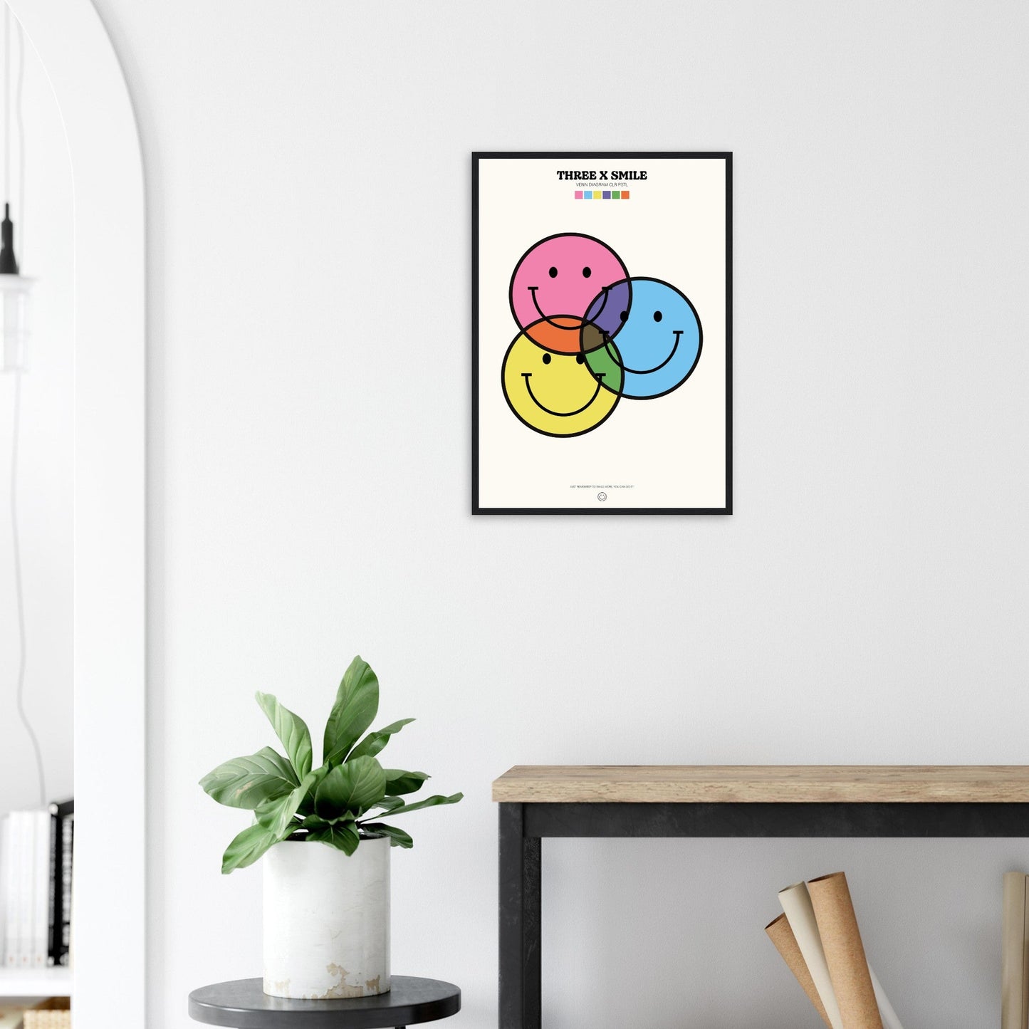 Smile 'Venn Diagram' ThreeX - Premium Matte Paper Wooden Framed Poster