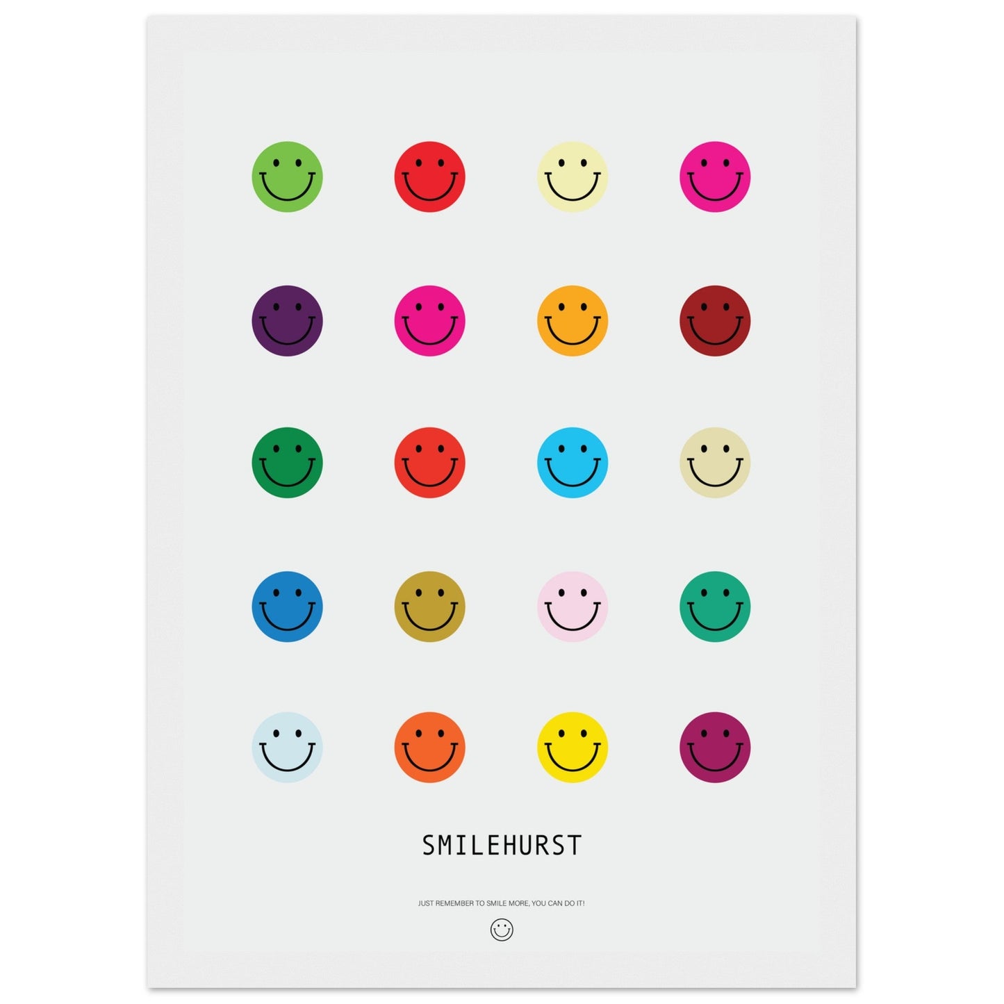 Colours 'Smilehirst' - Premium Matte Paper Wooden Framed Poster