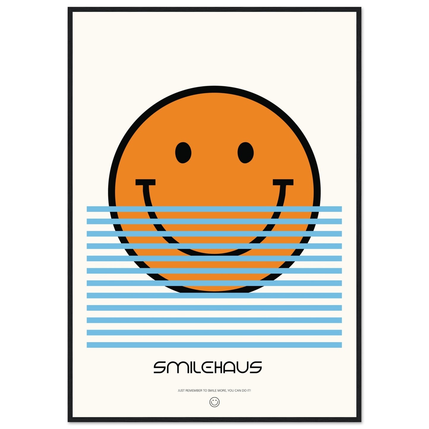 Orange & Blue 'Smilehaus' - Premium Matte Paper Wooden Framed Poster