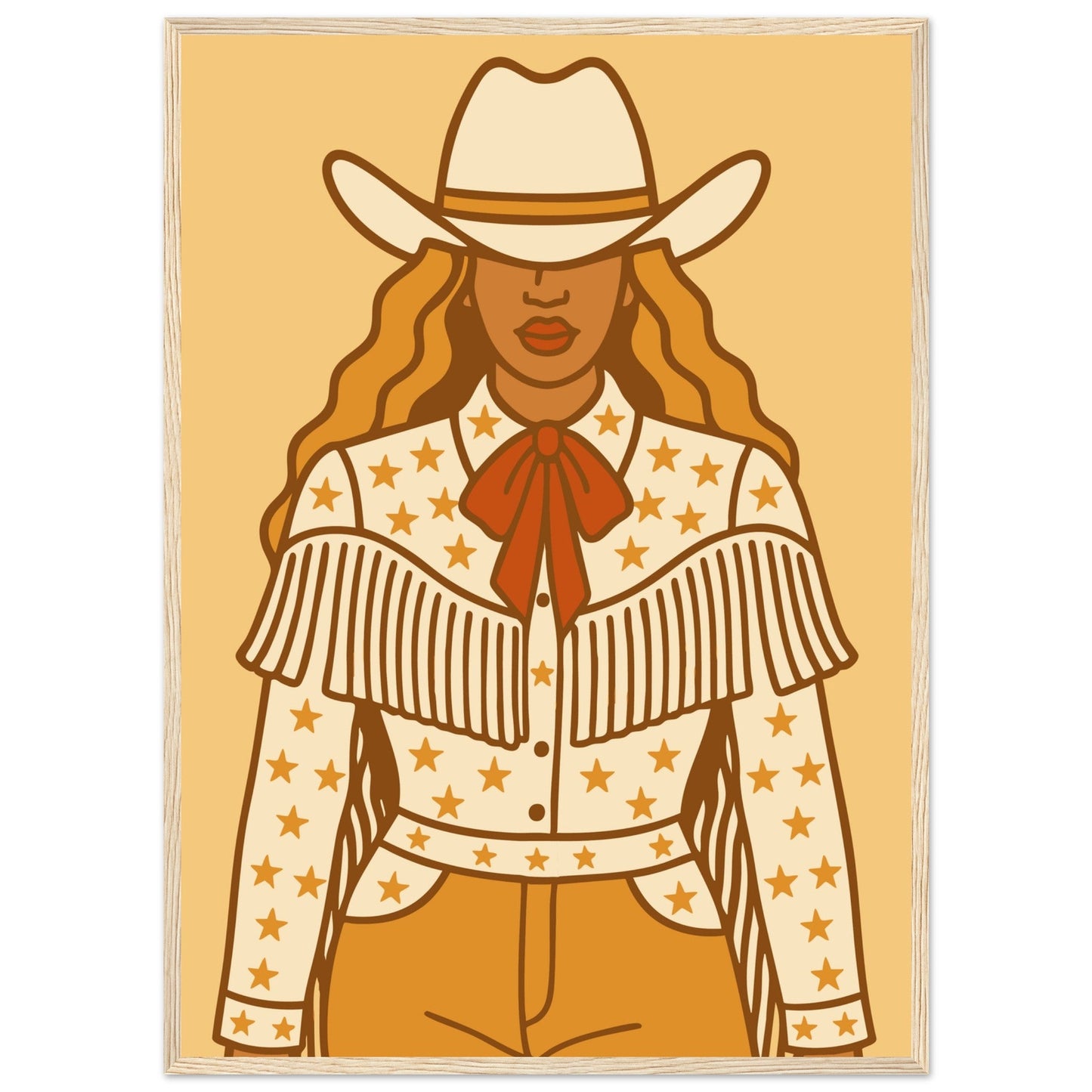 Cowboy 'B' - Premium Matte Paper Wooden Framed Poster