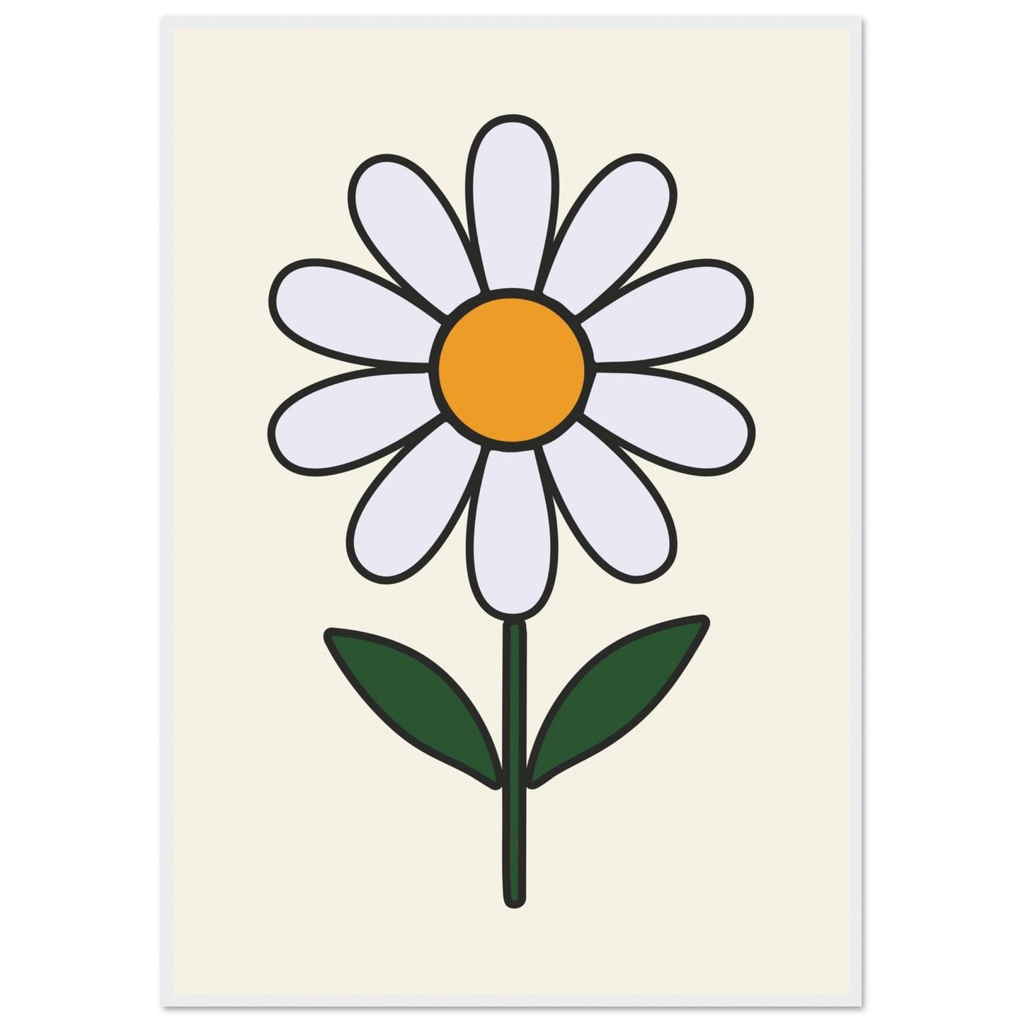 Daisy Flower  - Premium Matte Paper Wooden Framed Poster