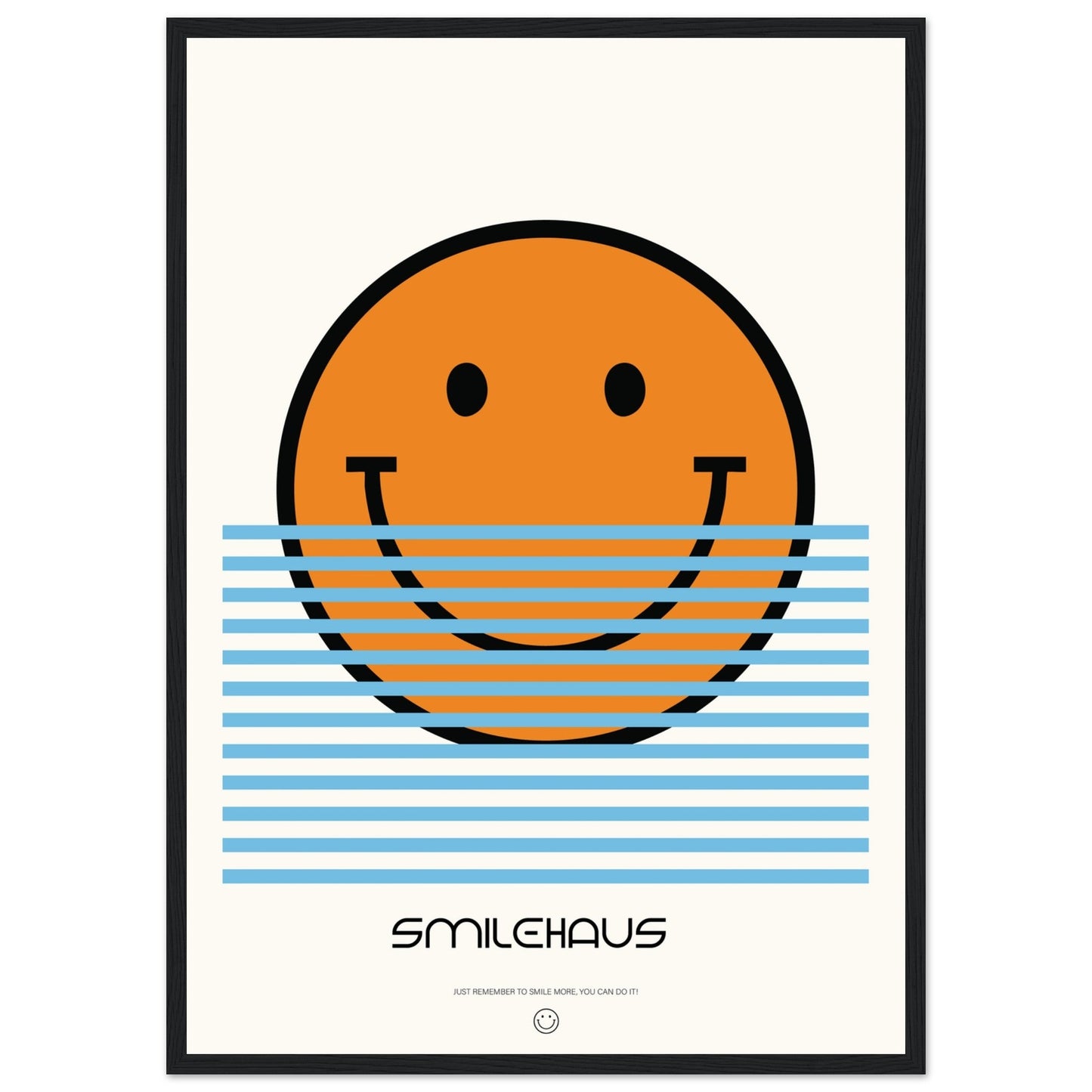 Orange & Blue 'Smilehaus' - Premium Matte Paper Wooden Framed Poster