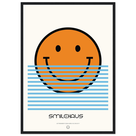 Orange & Blue 'Smilehaus' - Premium Matte Paper Wooden Framed Poster