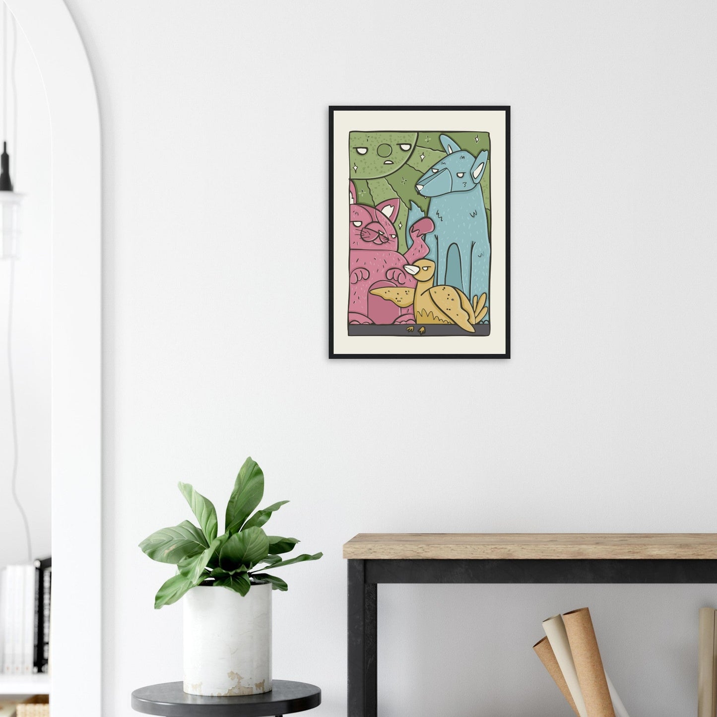 Animals 'The Crew' - Premium Matte Paper Wooden Framed Poster
