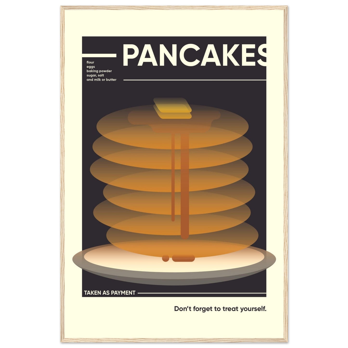 Pancakes - Premium Matte Paper Wooden Framed Poster