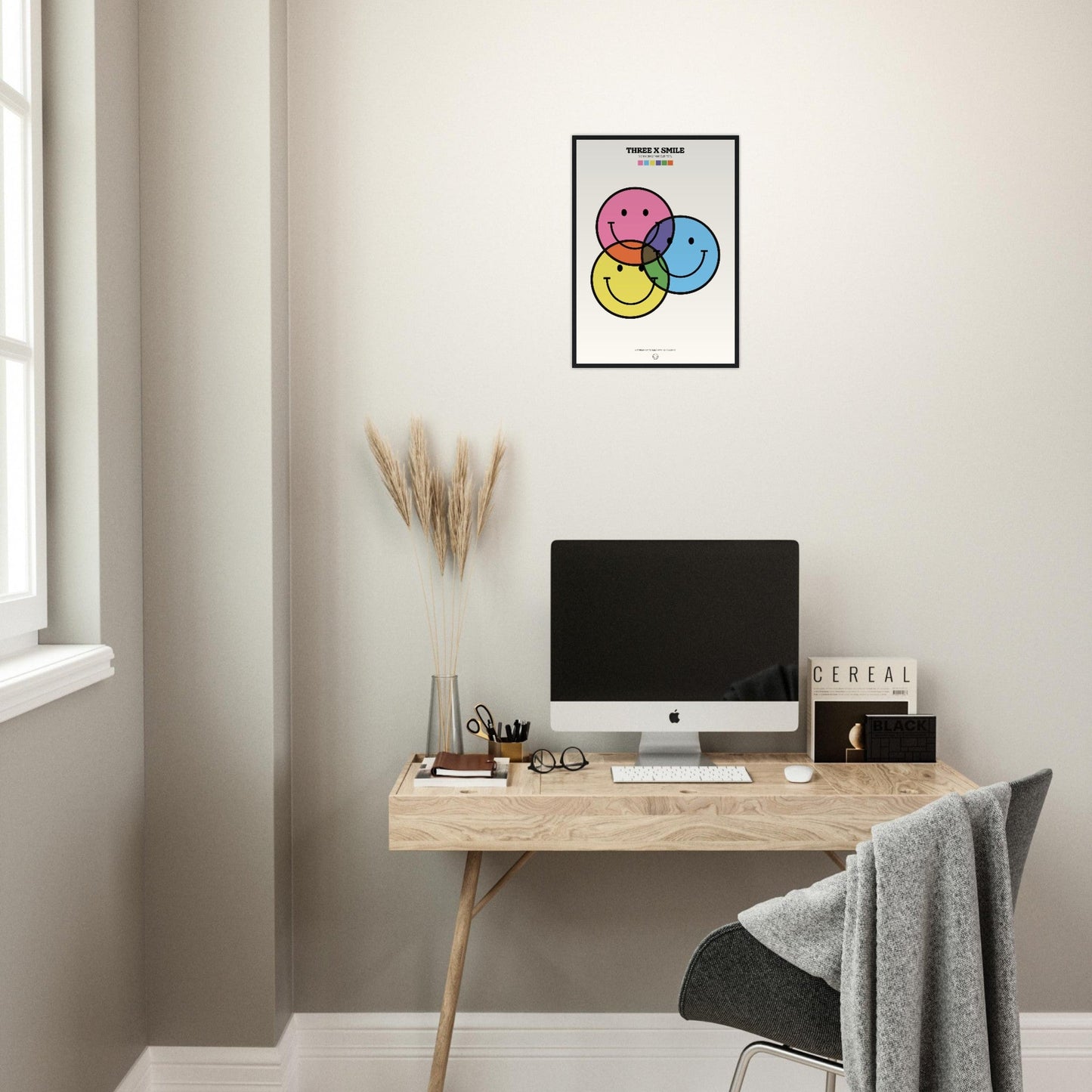 Smile 'Venn Diagram' ThreeX - Premium Matte Paper Wooden Framed Poster