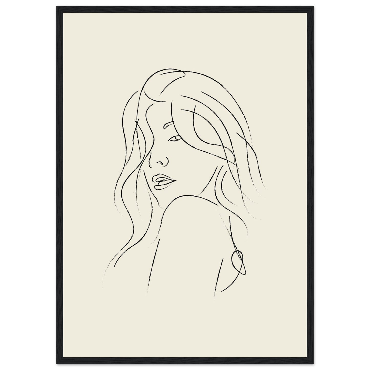 Line Art 'The Pose' - Premium Matte Paper Wooden Framed Poster