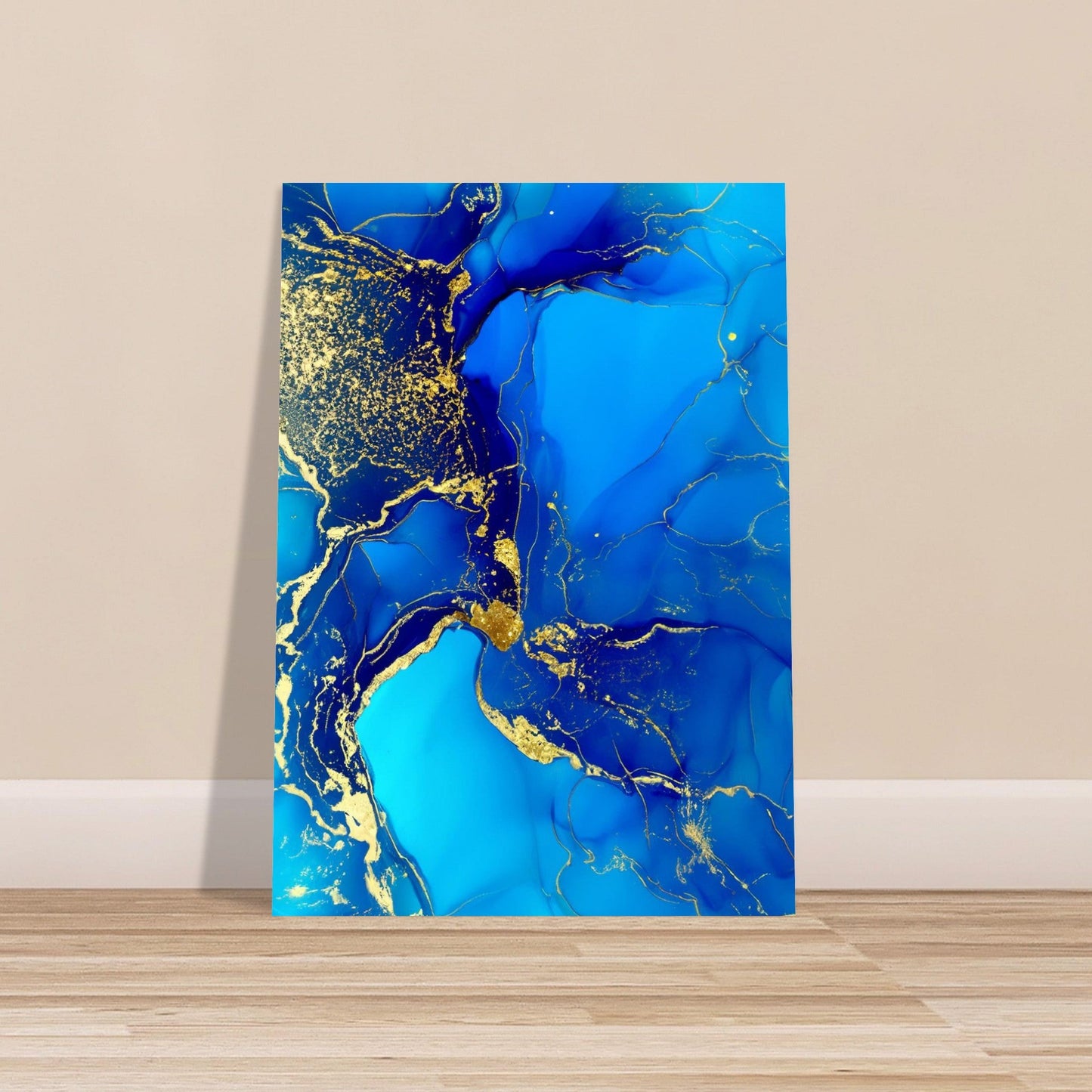 Marble 'Blue & Gold' III - Premium Matte Paper Poster
