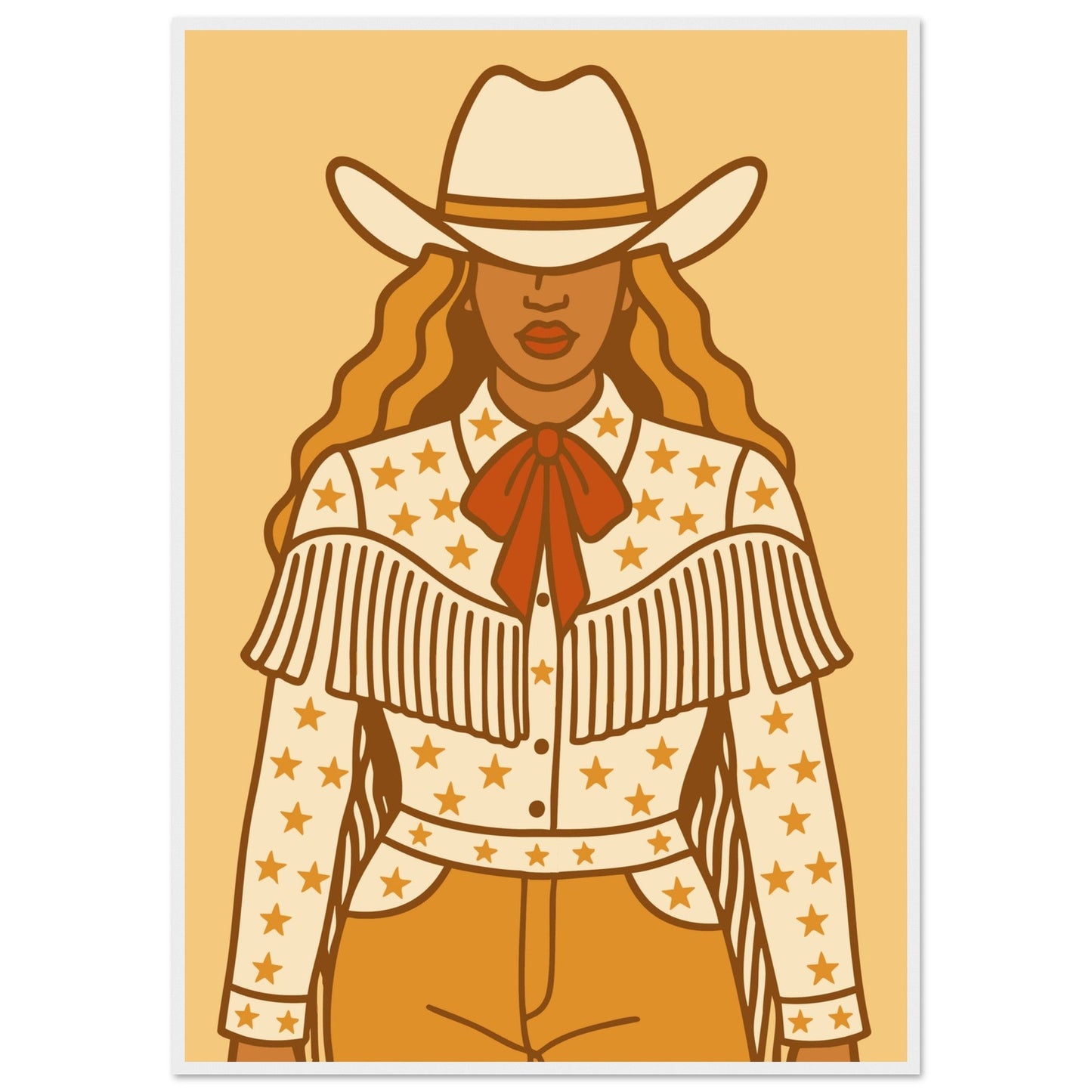 Cowboy 'B' - Premium Matte Paper Wooden Framed Poster