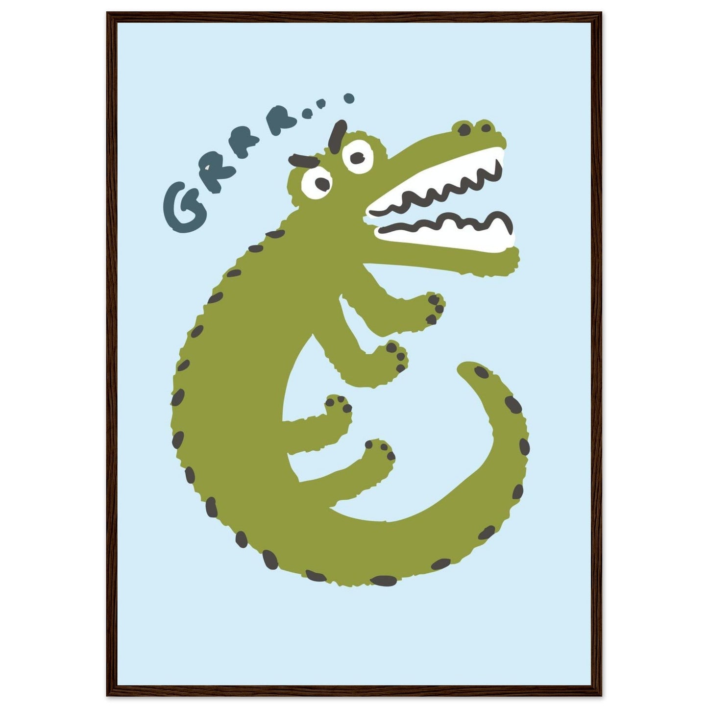 Animals 'Grrr...(Bad Day Croc)' - Premium Matte Paper Wooden Framed Poster