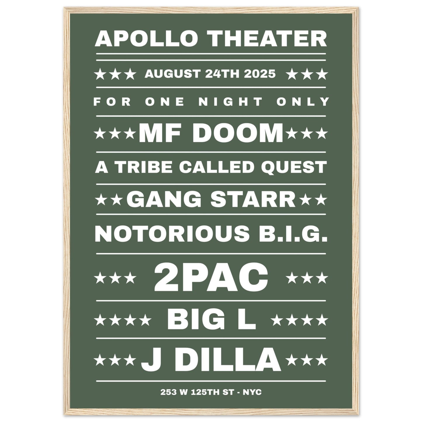 Sign 'Dream Hip Hop Gig' - Premium Matte Paper Wooden Framed Poster